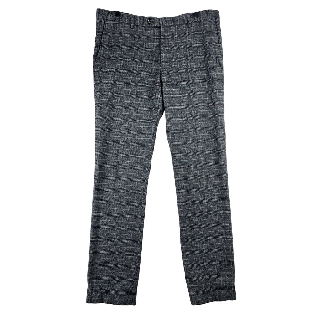 Paisley & Gray Slim Fit Plaid Dress Pants Mens 35x31.5 Grey‎ Tailored Trousers